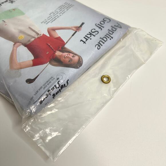 Vintage 80s Golf Skirt Applique Kit Flying Fingers Pattern Project Size Small - Picture 9 of 10